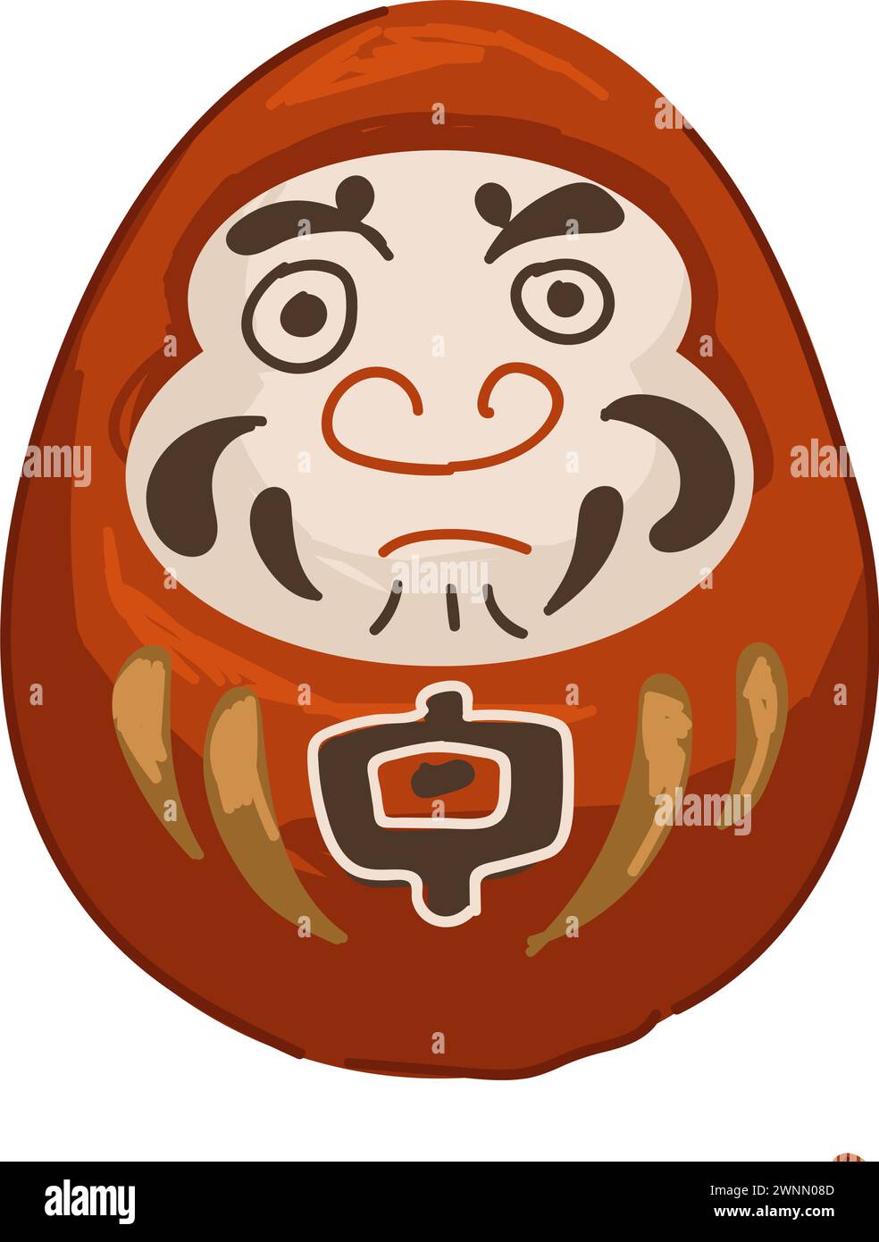 Daruma-Puppe, japanische Tradition des Glückwünschens Stock Vektor