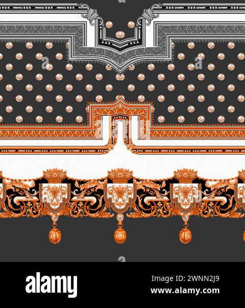 Digitales Textildesign in schönen Farben und schönem Stil Stock Vektor