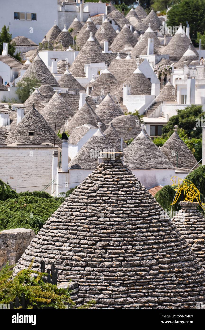 Detail eines Dachs eines trullo in Alberobello Stockfoto