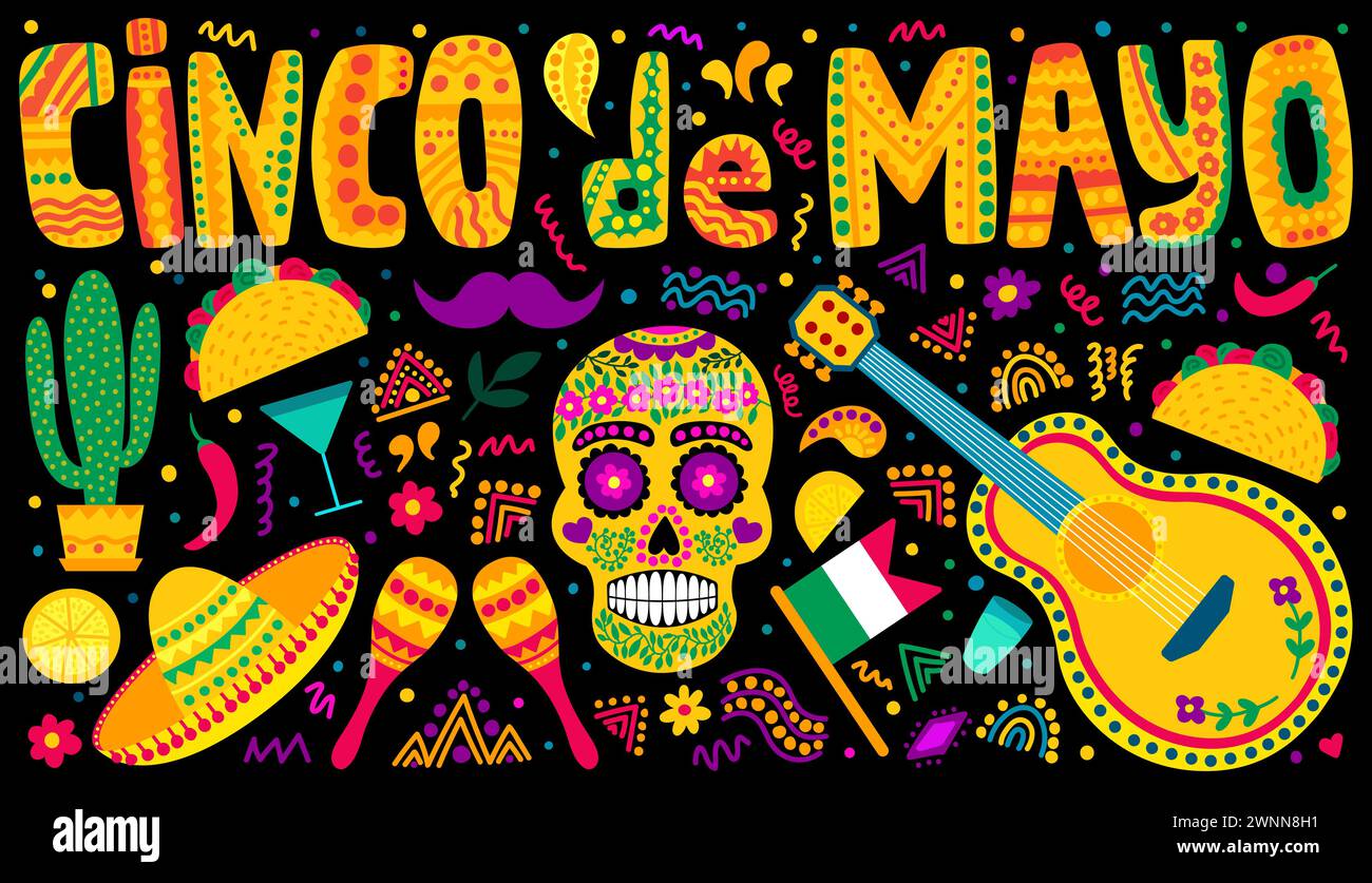 Cinco de Mayo-Feier in Mexiko-Set Stock Vektor