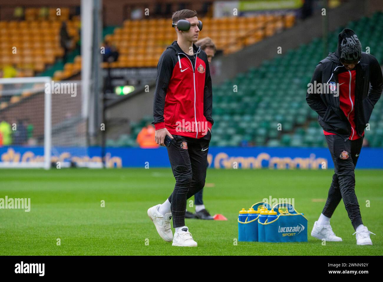 Chris Rigg aus Sunderland ist vor dem Sky Bet Championship-Spiel zwischen Norwich City und Sunderland in der Carrow Road, Norwich, am Samstag, den 2. März 2024 zu sehen. (Foto: David Watts | MI News) Credit: MI News & Sport /Alamy Live News Stockfoto