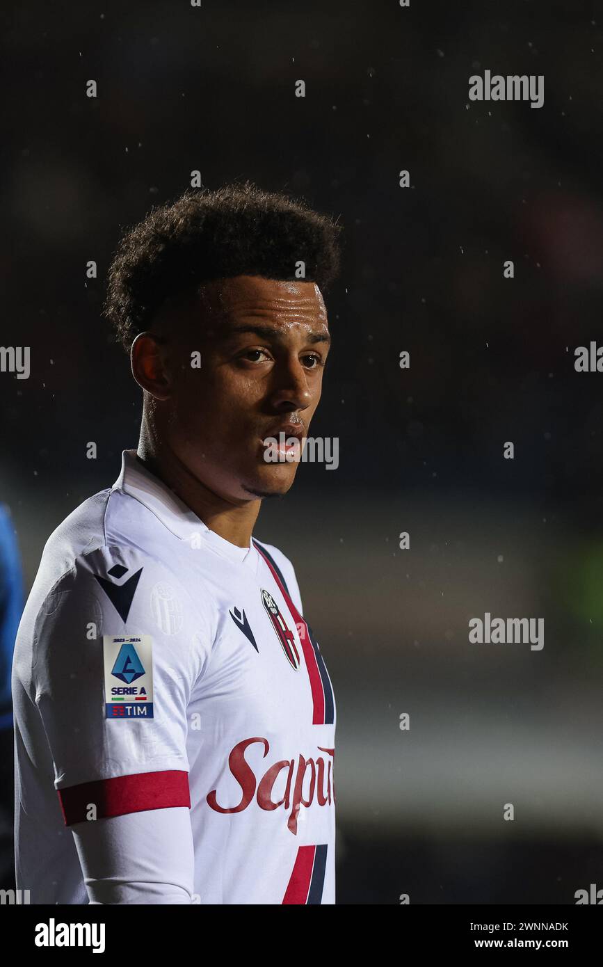 Bergamo, Italien, 3. März 2024. Dan Ndoye (Bologna FC) während des Fußballspiels der Serie A zwischen Atalanta und Bologna im Gewiss-Stadion am 3. März 2024 in Bergamo, Italien. Quelle: Stefano Nicoli/Speed Media/Alamy Live News Stockfoto