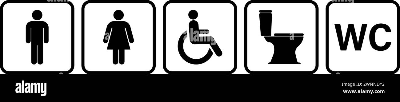 Schlichtes Design für Toilettensymbole Stock Vektor
