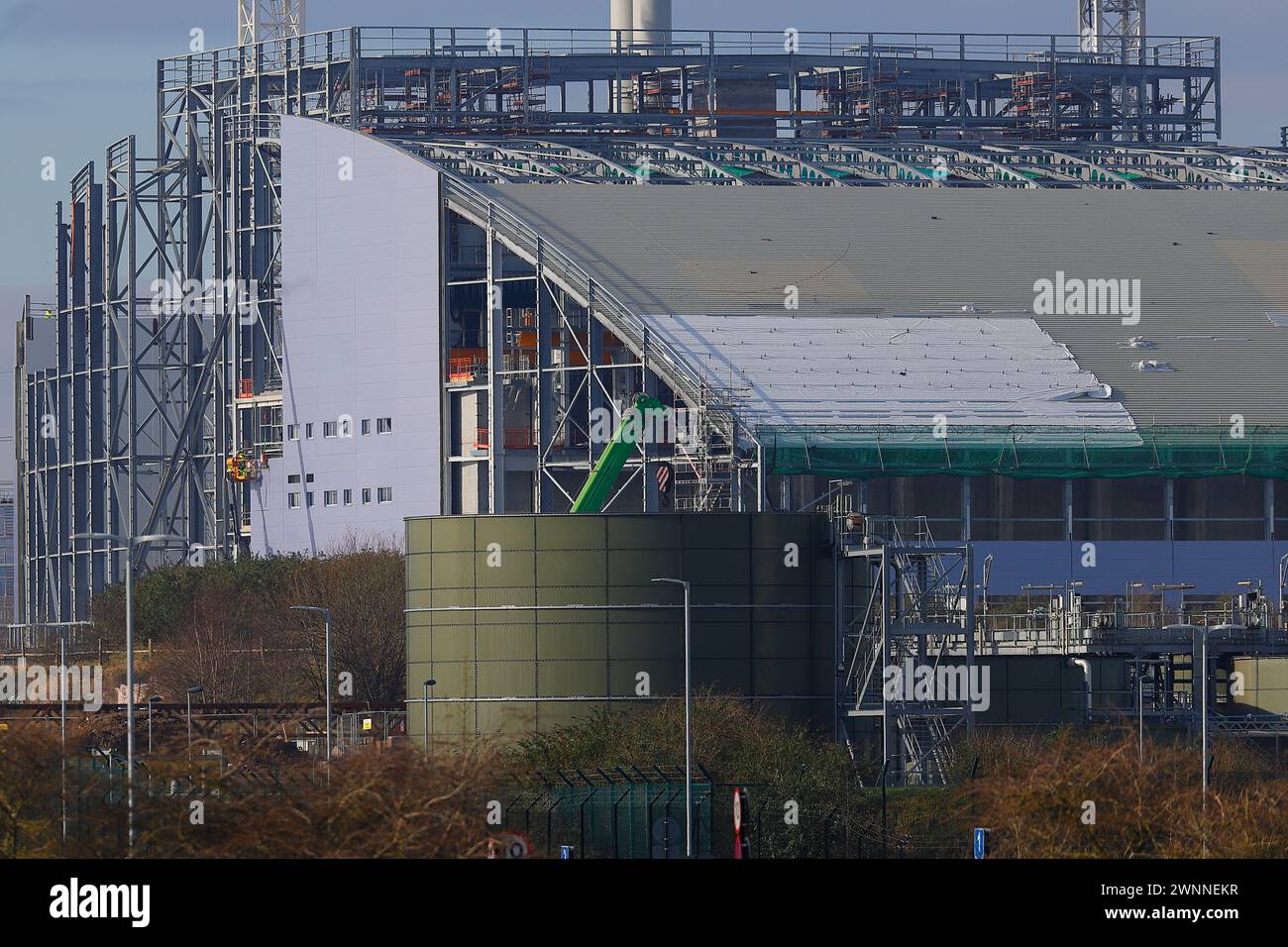 Enfinium Energy aus der im Bau befindlichen Abfallentsorgungsanlage in Skelton Grange in Leeds, West Yorkshire, Großbritannien Stockfoto