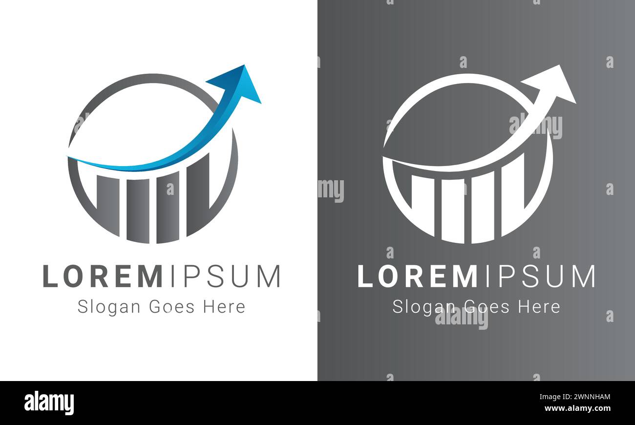 Logotyp für Wachstum in Unternehmen und Finanzen – Design des Wachstumspfeildiagramms Stock Vektor