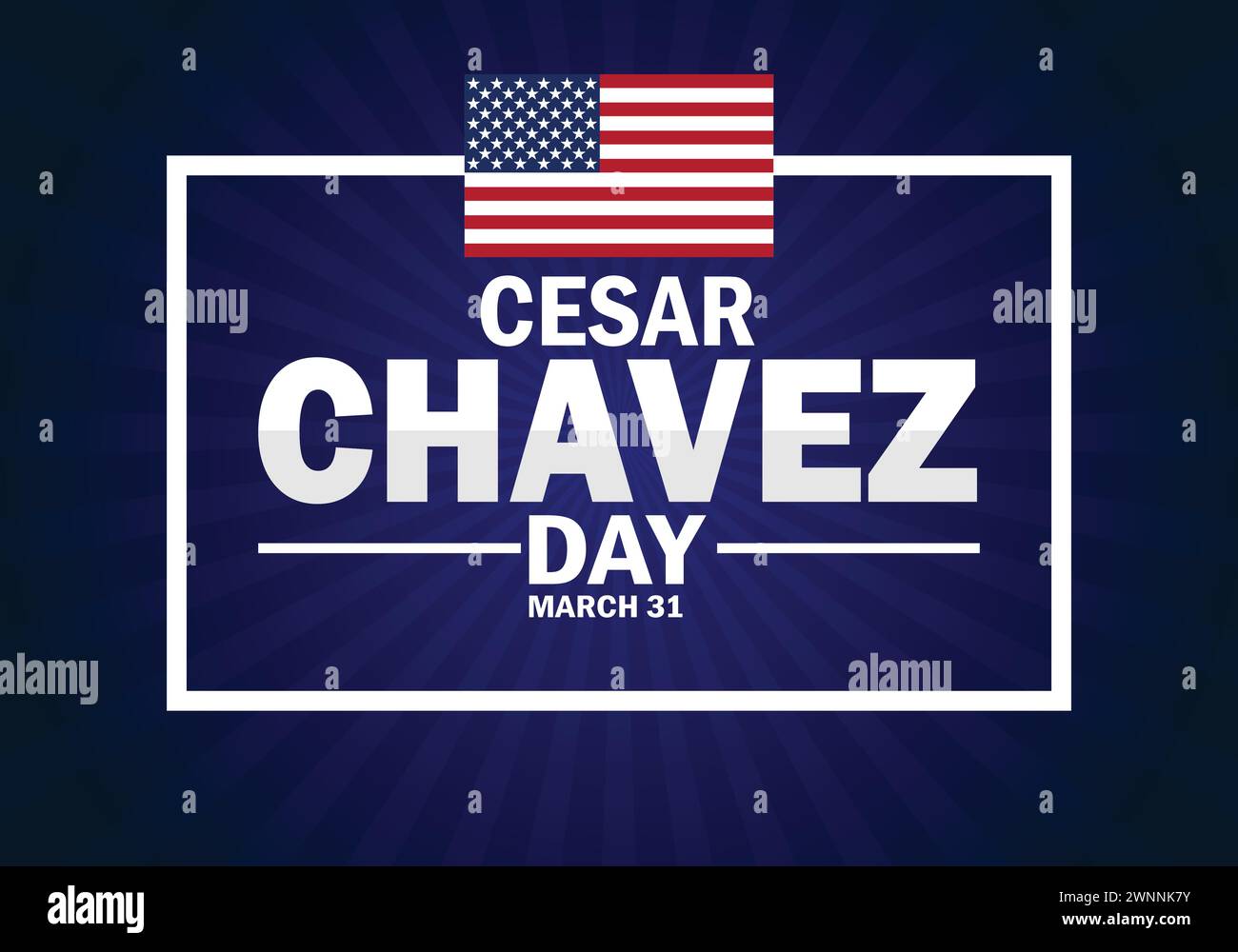 Cesar Chavez Day Tapete mit Typografie. Cesar Chavez Day, Hintergrund Stock Vektor