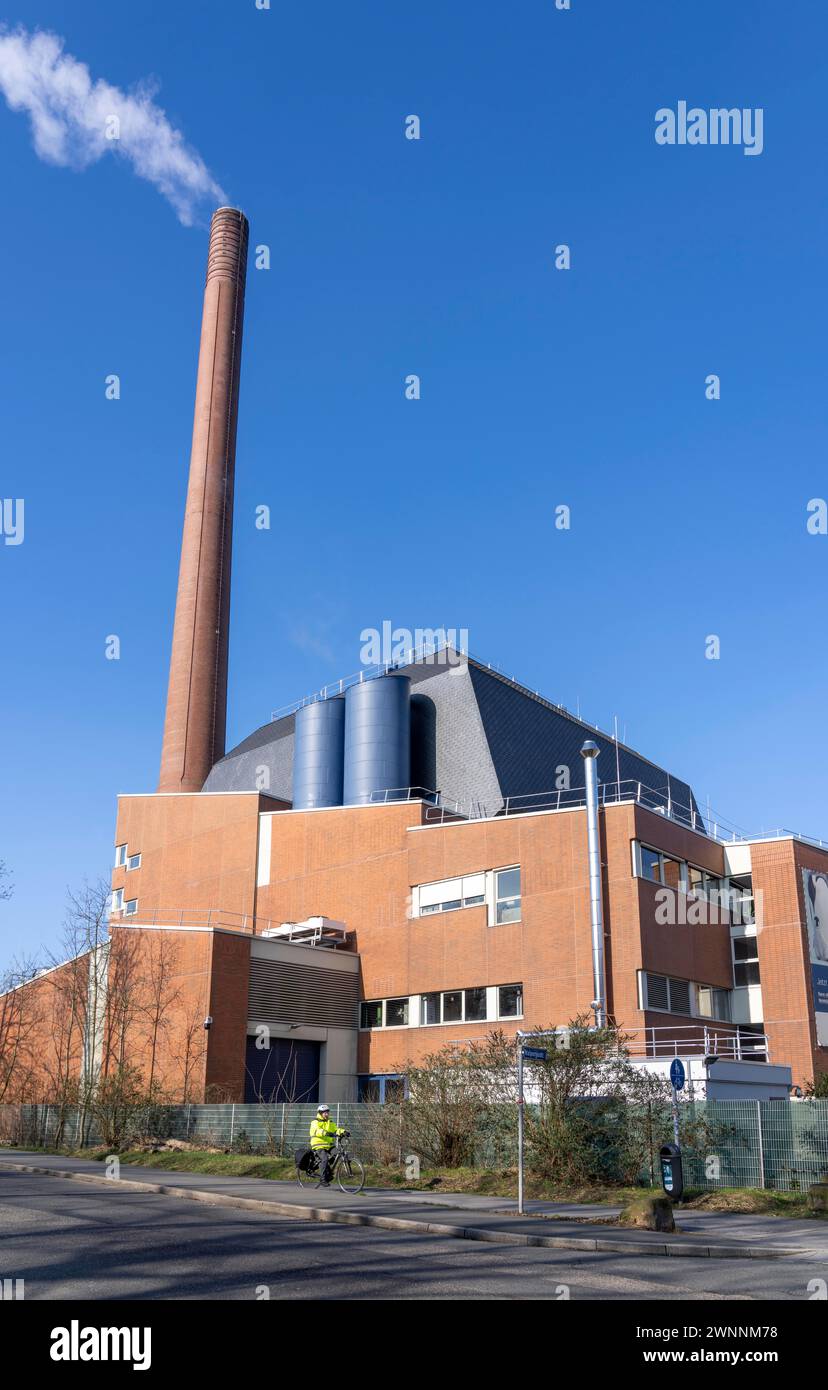 Das Igony-Heizwerk in Essen-Rüttenscheid, ein mit Erdgas betriebenes Fernwärmewerk, das das Universitätsklinikum Essen, das Alfr, versorgt Stockfoto