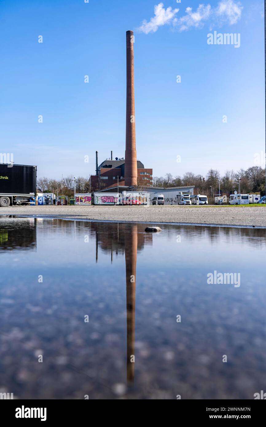 Das Igony-Heizwerk in Essen-Rüttenscheid, ein mit Erdgas betriebenes Fernwärmewerk, das das Universitätsklinikum Essen, das Alfr, versorgt Stockfoto