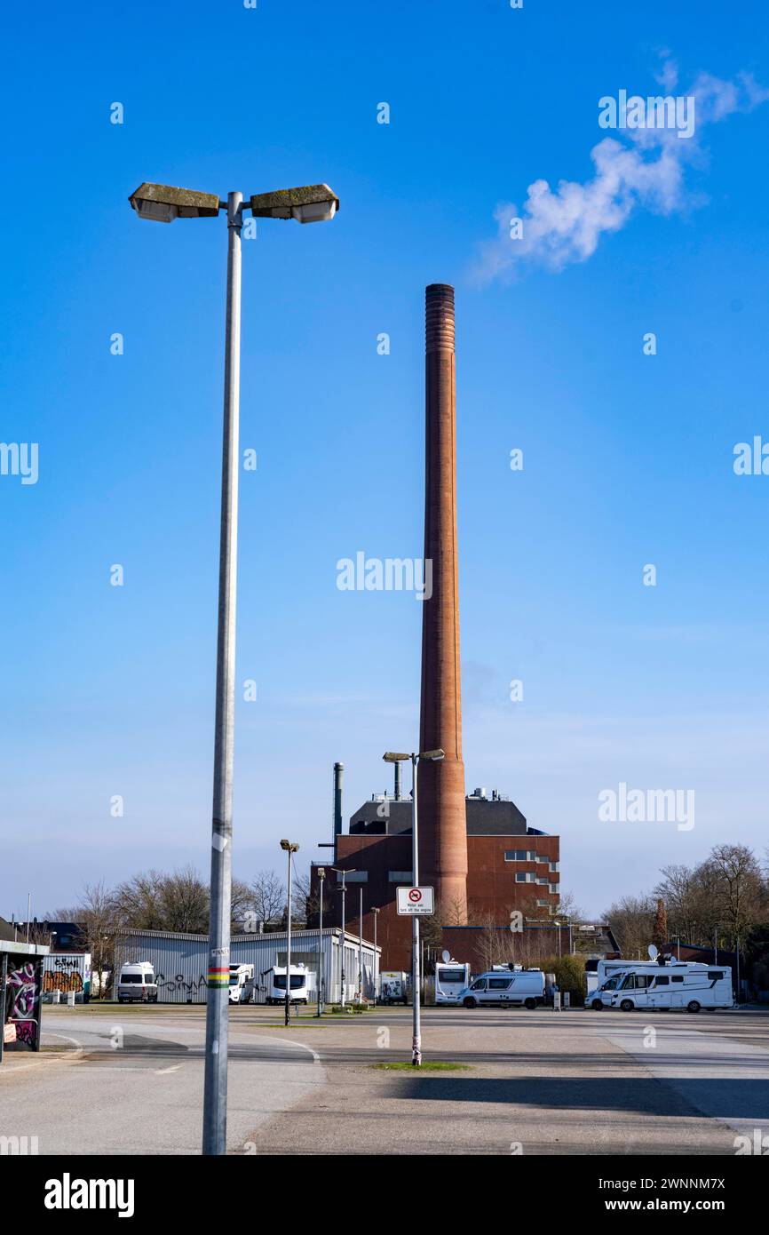 Das Igony-Heizwerk in Essen-Rüttenscheid, ein mit Erdgas betriebenes Fernwärmewerk, das das Universitätsklinikum Essen, das Alfr, versorgt Stockfoto