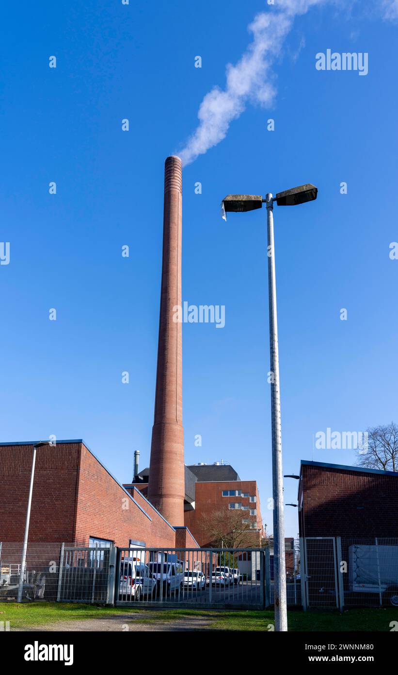 Das Igony-Heizwerk in Essen-Rüttenscheid, ein mit Erdgas betriebenes Fernwärmewerk, das das Universitätsklinikum Essen, das Alfr, versorgt Stockfoto