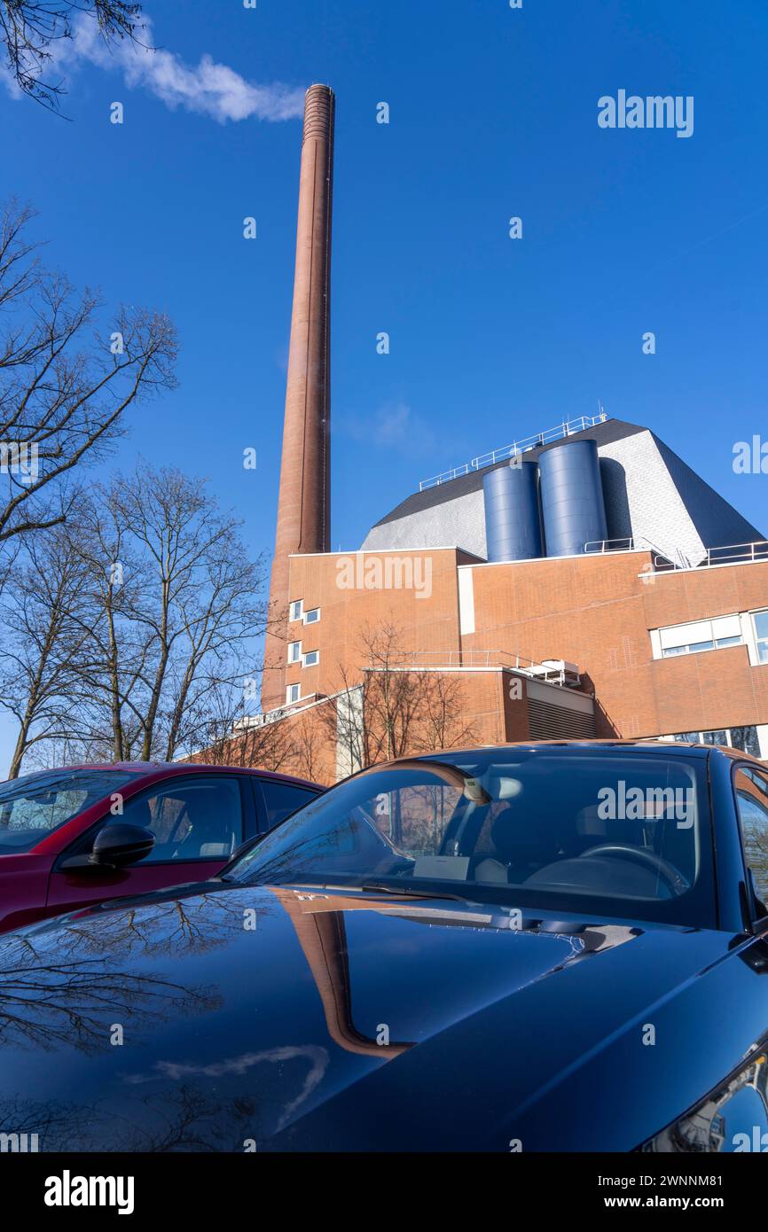 Das Igony-Heizwerk in Essen-Rüttenscheid, ein mit Erdgas betriebenes Fernwärmewerk, das das Universitätsklinikum Essen, das Alfr, versorgt Stockfoto