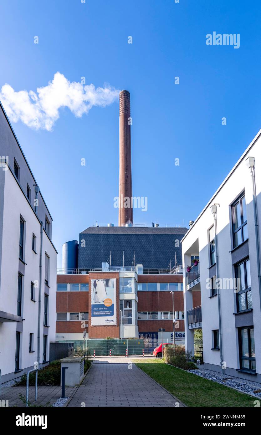 Das Igony-Heizwerk Essen-Rüttenscheid, ein mit Erdgas betriebenes Fernwärmewerk, das das Universitätsklinikum Essen und das Alfr versorgt Stockfoto