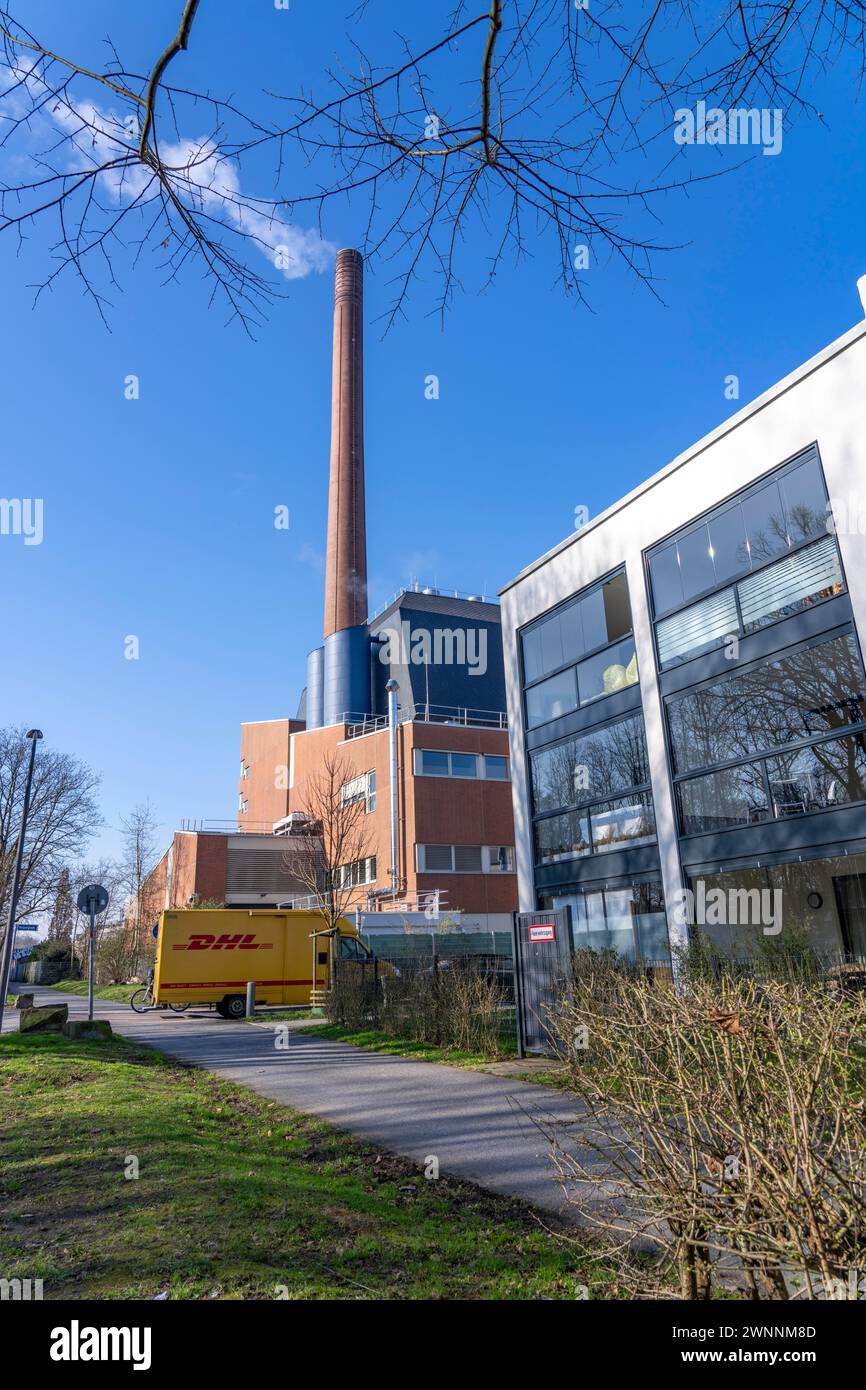Das Igony-Heizwerk in Essen-Rüttenscheid, ein mit Erdgas betriebenes Fernwärmewerk, das das Universitätsklinikum Essen und die A versorgt Stockfoto