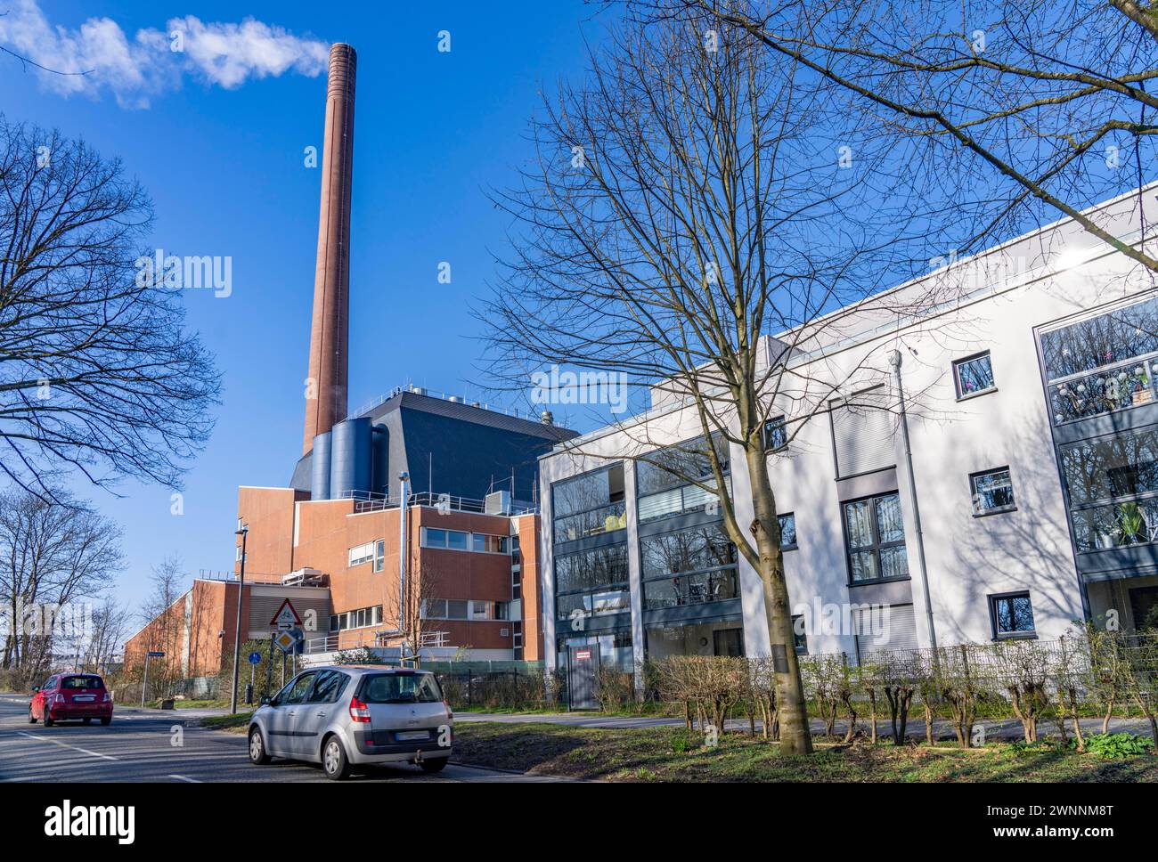 Das Igony-Heizwerk in Essen-Rüttenscheid, ein mit Erdgas betriebenes Fernwärmewerk, das das Universitätsklinikum Essen und die A versorgt Stockfoto