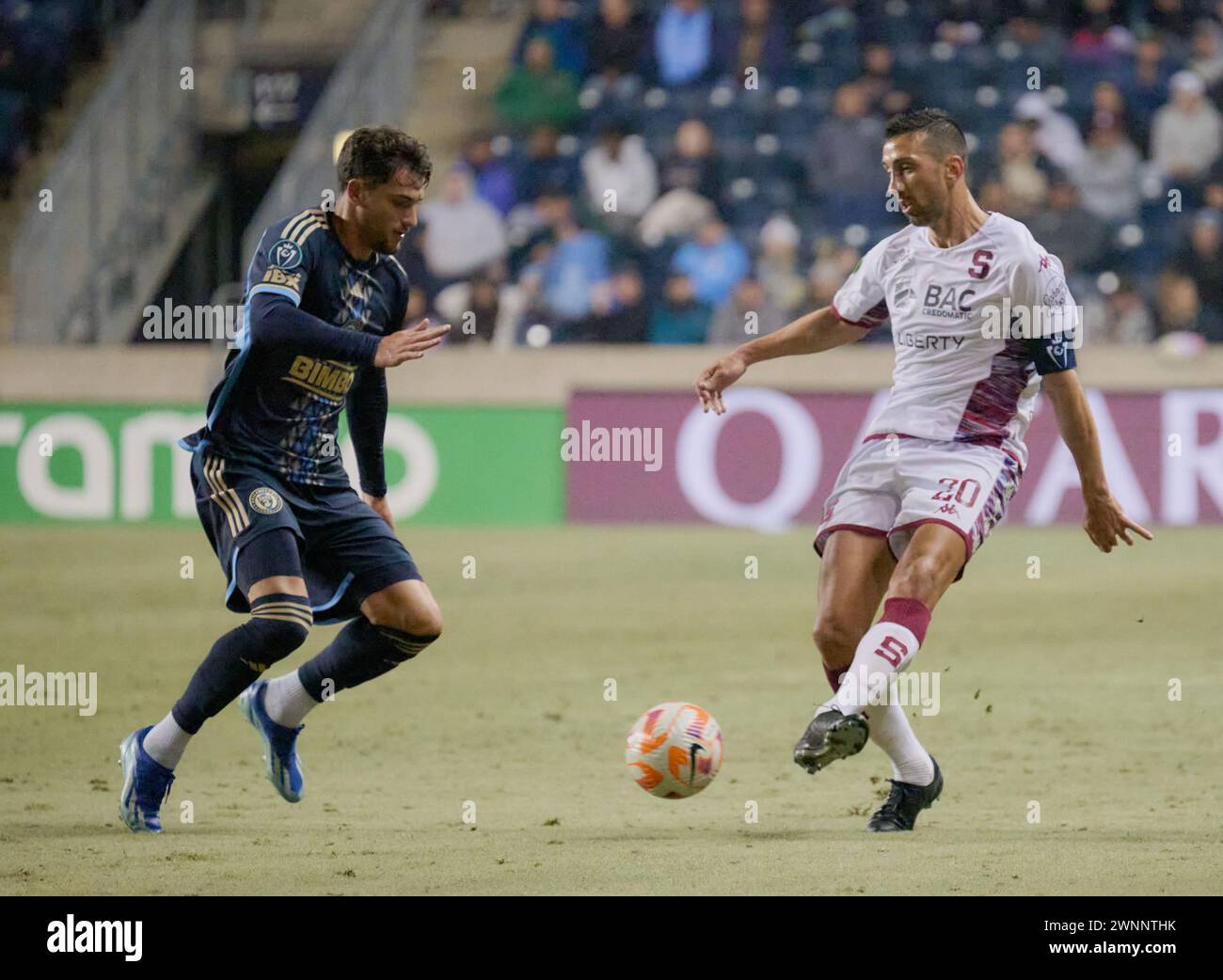 CHESTER, PA, USA - 27. FEBRUAR 2024 - CONCACAF Champions Cup-Spiel zwischen der Philadelphia Union und dem Deportivo Saprissa im Subaru Park. Stockfoto