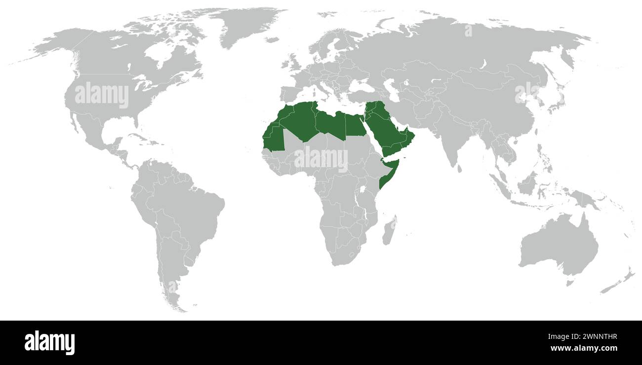 Arabische weltstaaten auf der politischen Karte der Welt Stock Vektor