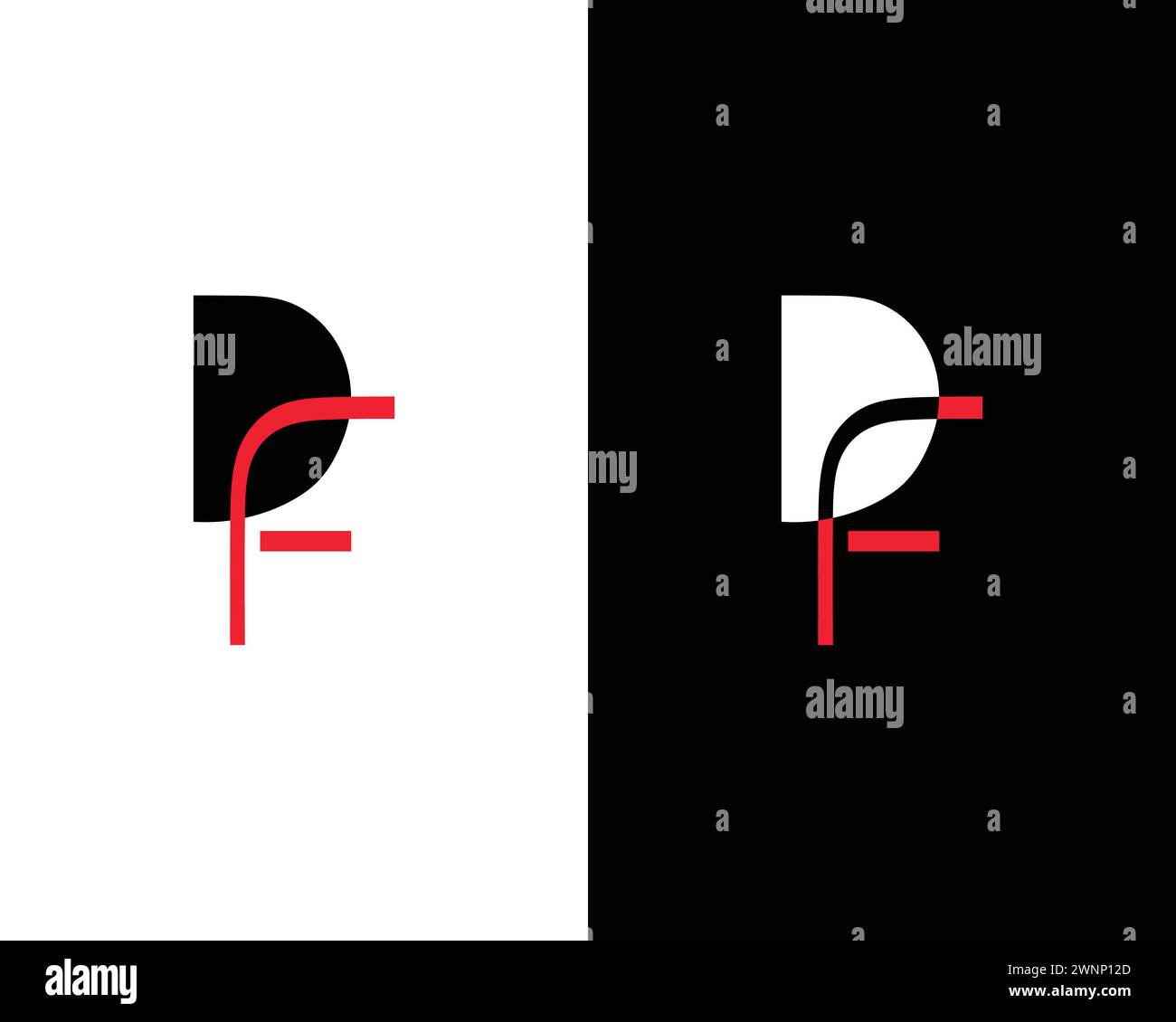 Kreative Letter DF Logo Design Vektorvorlage Stock Vektor