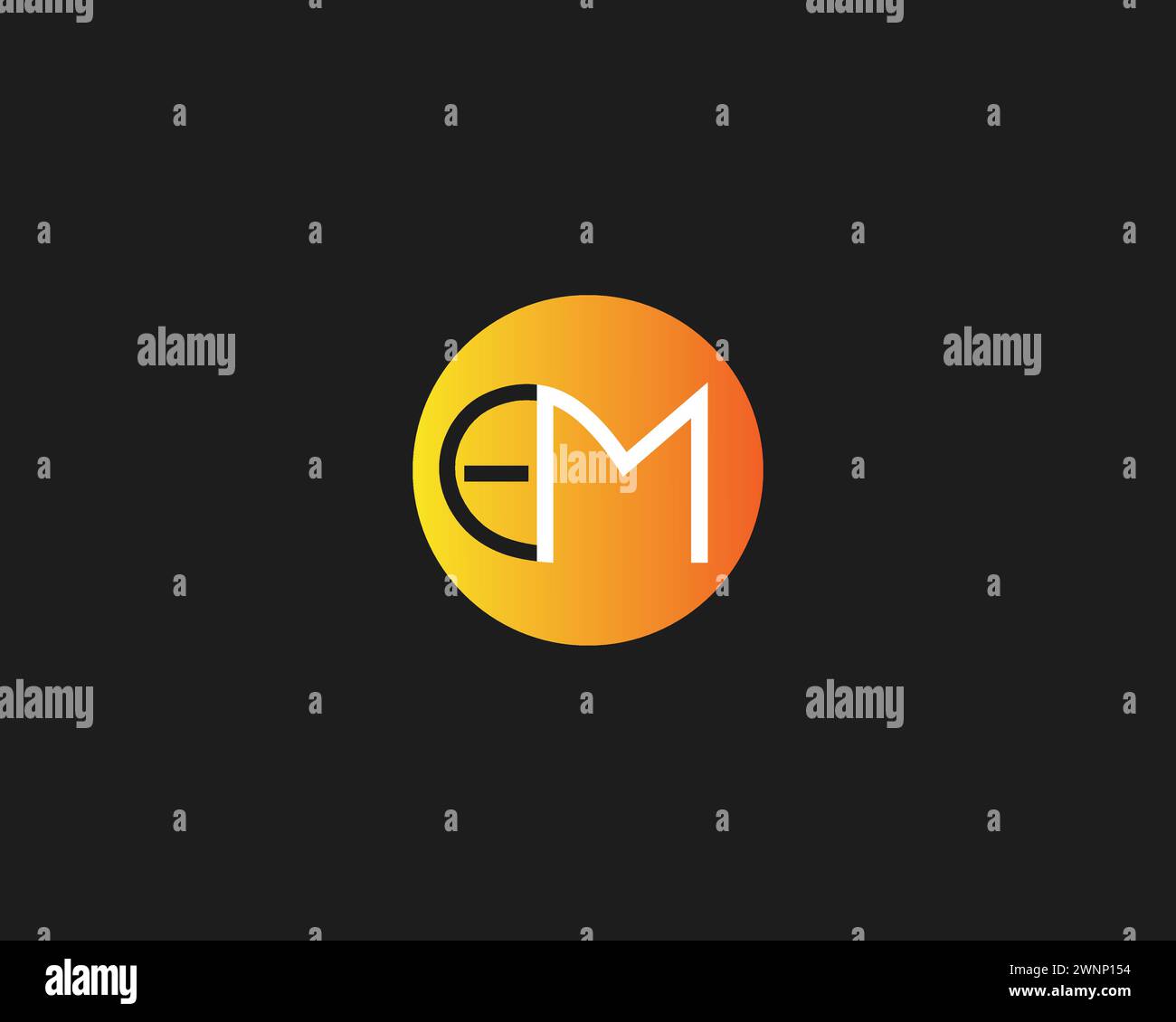 Kreative Letter EM-Logo-Vektorvorlage Stock Vektor