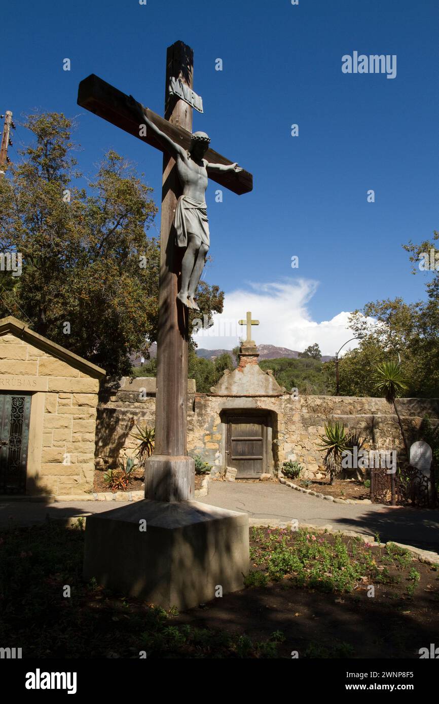 Die Santa Barbara Mission ist eine der Hauptattraktionen der Region. Stockfoto