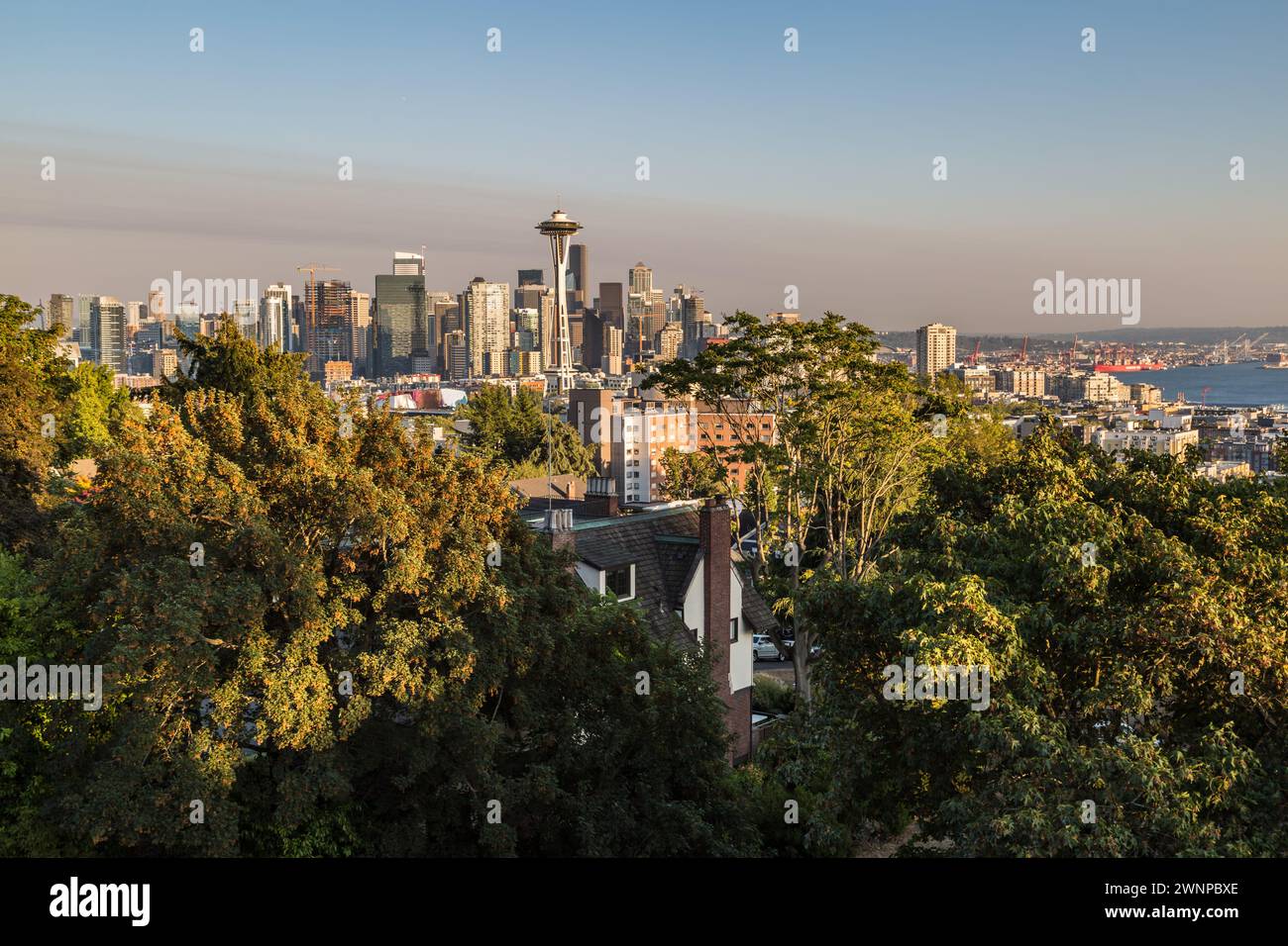 Blick auf die Innenstadt von Seattle, Washington vom Kerry Park Stockfoto
