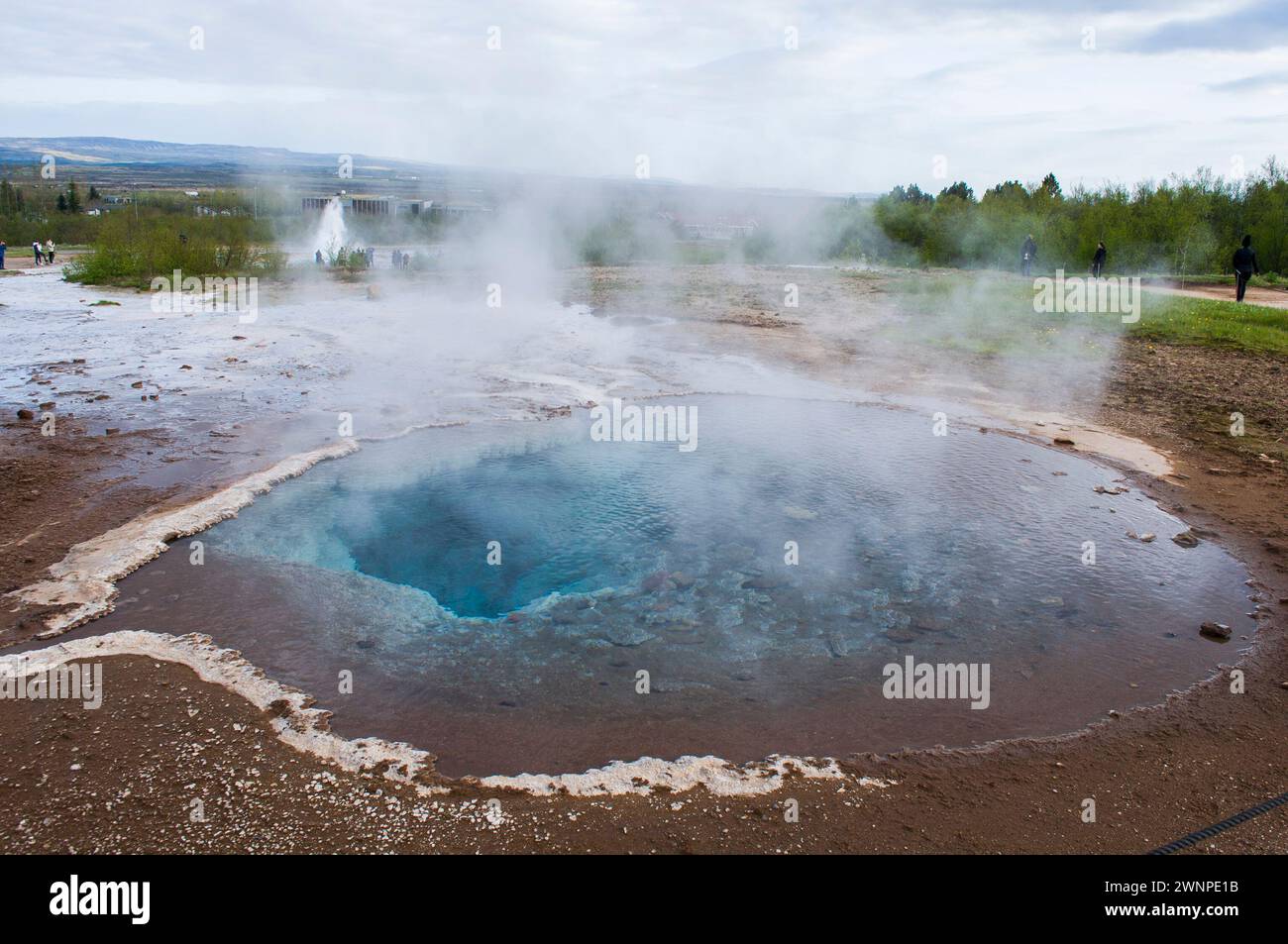 Geysir Geothermiegebiet - Haukadalur-Tal Stockfoto