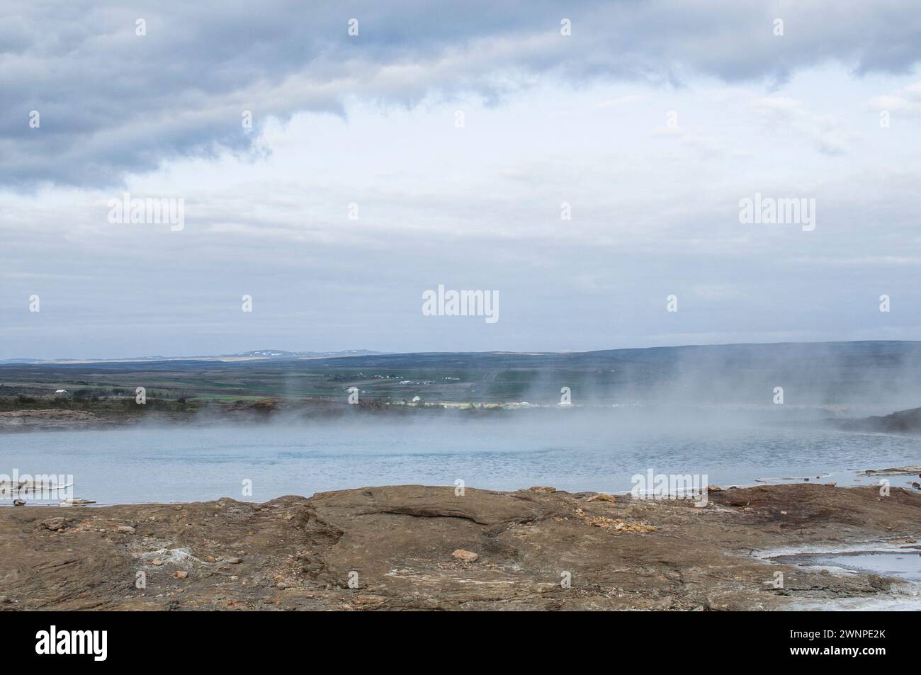 Geysir Geothermiegebiet - Haukadalur-Tal Stockfoto
