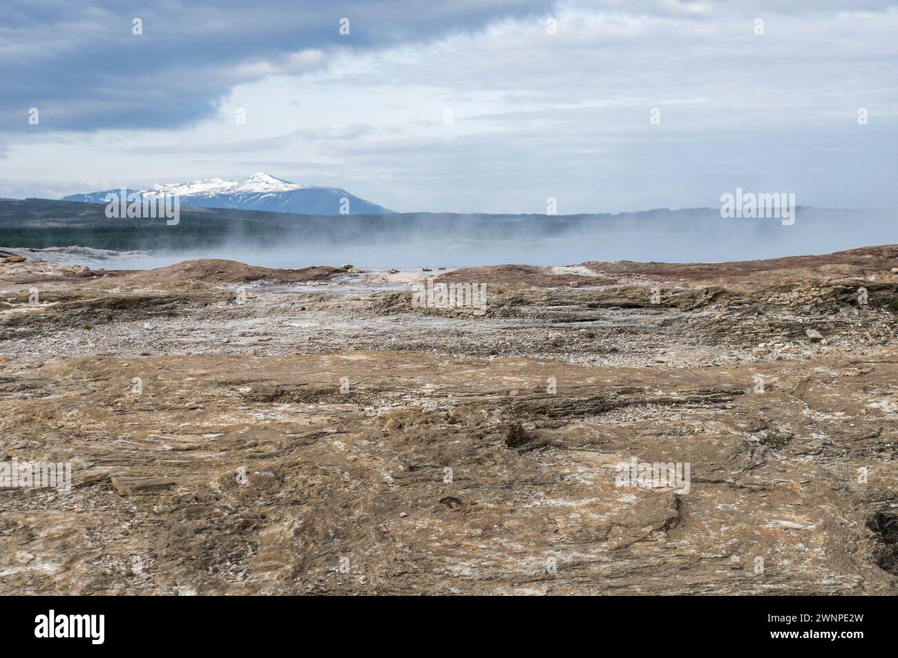 Geysir Geothermiegebiet - Haukadalur-Tal Stockfoto