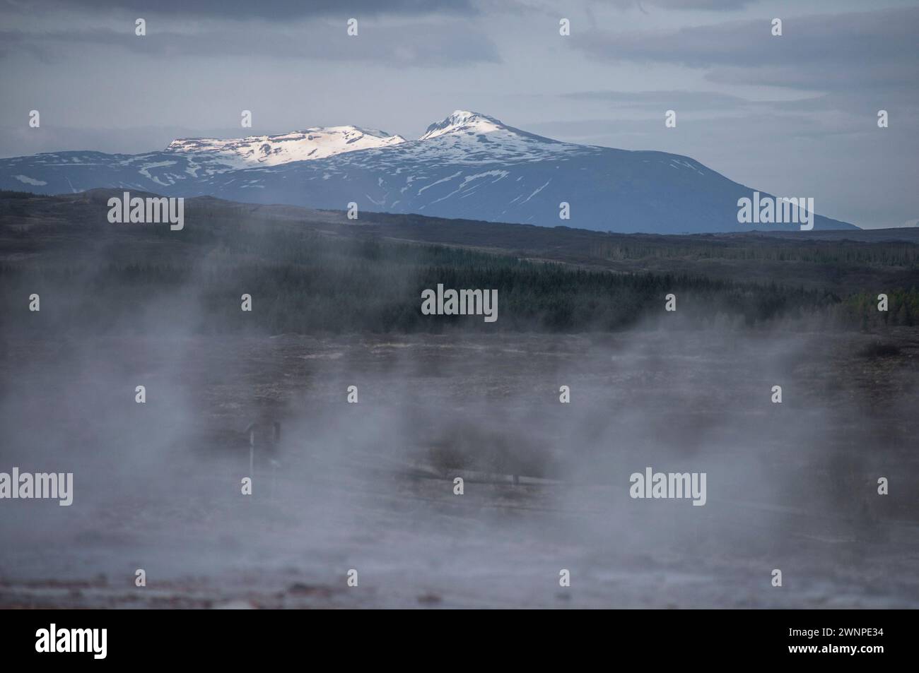 Geysir Geothermiegebiet - Haukadalur-Tal Stockfoto