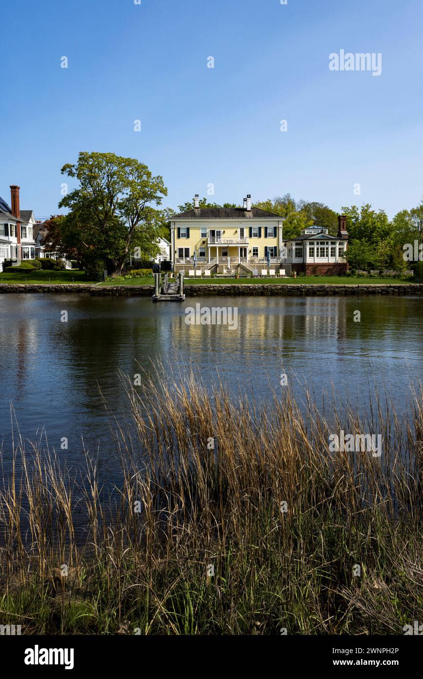 Immobilien am Mystic River in Stonington, Connecticut Stockfoto