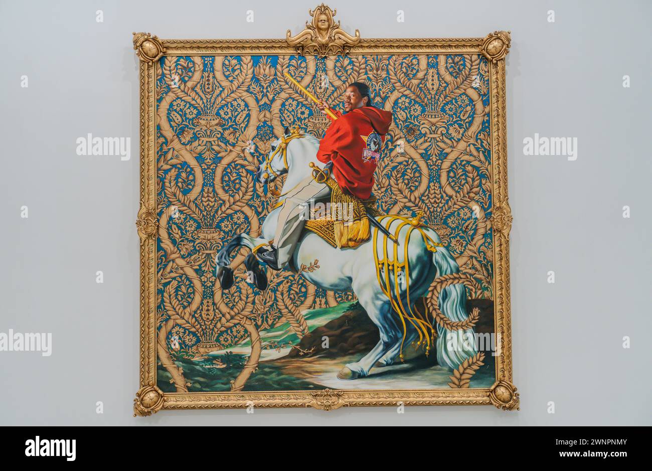 Gemälde des Künstlers Kehinde Wiley im Rubell Museum für zeitgenössische Kunst in Miami, Florida. Ausstellung der Kunst aus Los Angeles Stockfoto