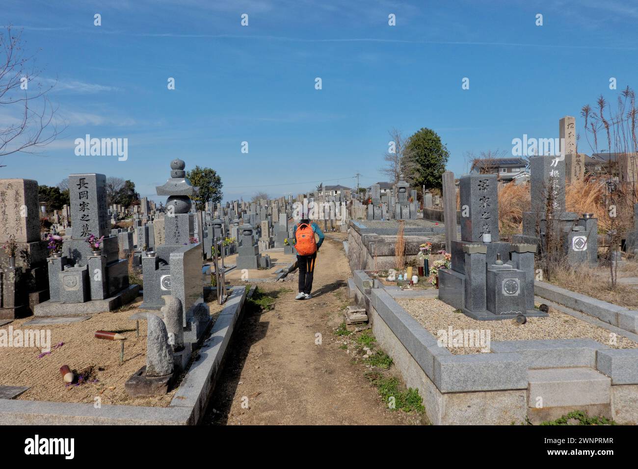 Toroyama Friedhof auf dem Yamanobe no Michi Trail, Nara, Japan Stockfoto