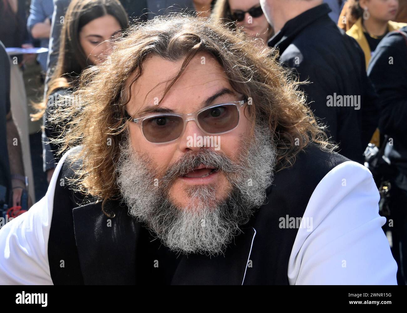 Los Angeles, Usa. März 2024. Jack Black nimmt am Sonntag, den 3. März 2024, bei der Premiere der Zeichentrickfilmkomödie „Kung Fu Panda 4“ im AMC The Grove in Los Angeles Teil. Story: Po bereitet sich darauf vor, der spirituelle Führer seines Tals des Friedens zu werden, braucht aber auch jemanden, der seinen Platz als Drachenkrieger einnimmt. Als solcher wird er einen neuen Kung-Fu-Praktizierenden für den Ort ausbilden und auf einen Schurken namens Chamäleon treffen, der Schurken aus der Vergangenheit heraufbeschwört. Foto: Jim Ruymen/UPI Credit: UPI/Alamy Live News Stockfoto