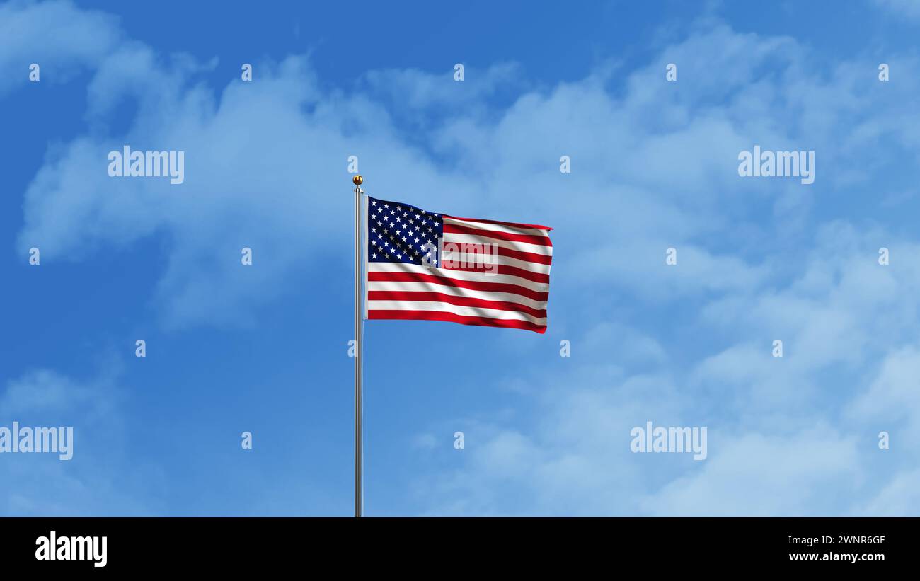 Amerikanische Kampfflugzeuge produzieren Rauch mit einer Flaggenfarbe Stockfoto