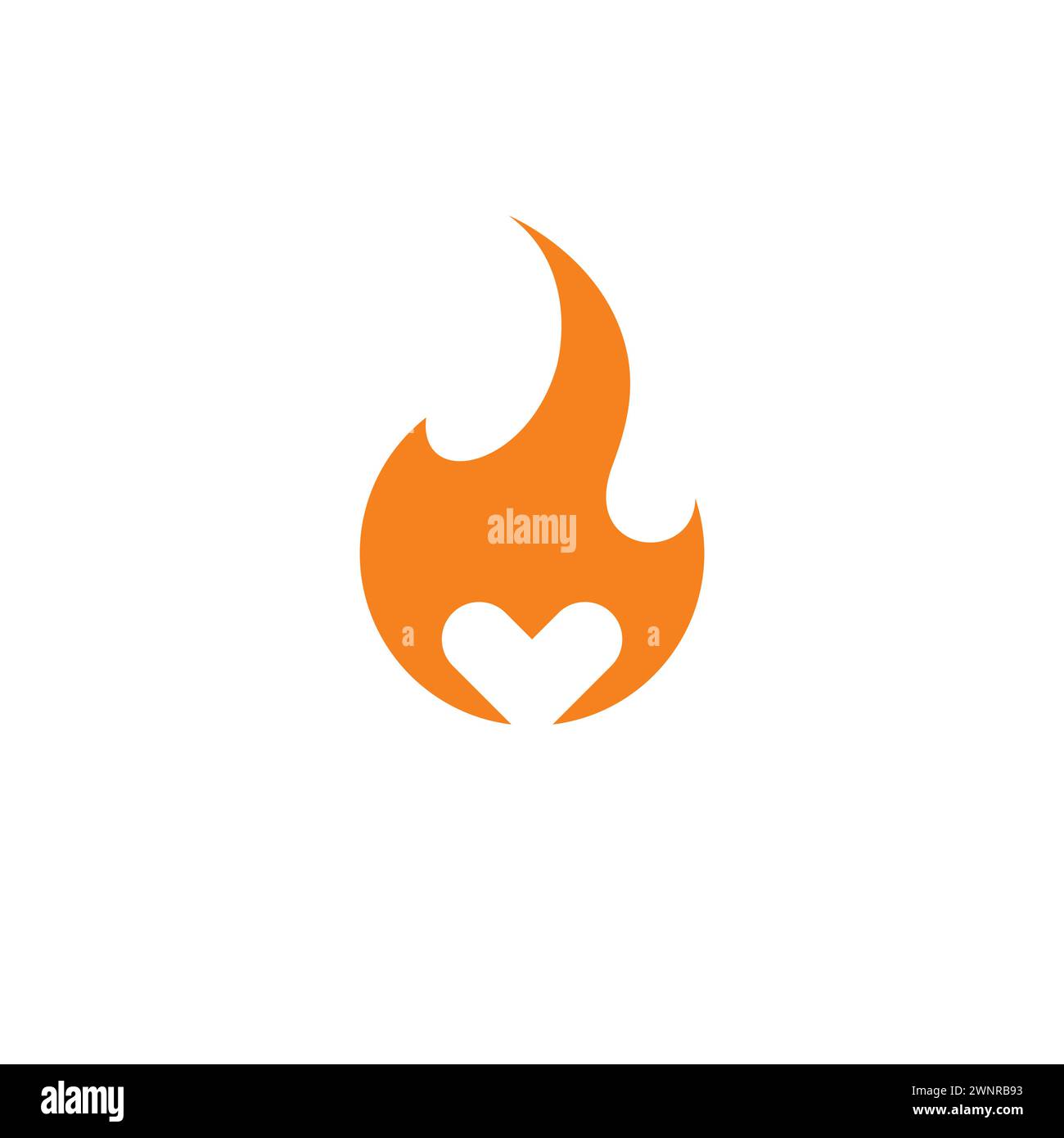 Love Fire Logo. Flame Love Logo. Symbol „Feuer“ Stock Vektor