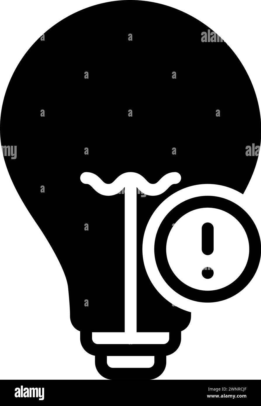 Symbol für Warnungen, Glühlampe Stock Vektor