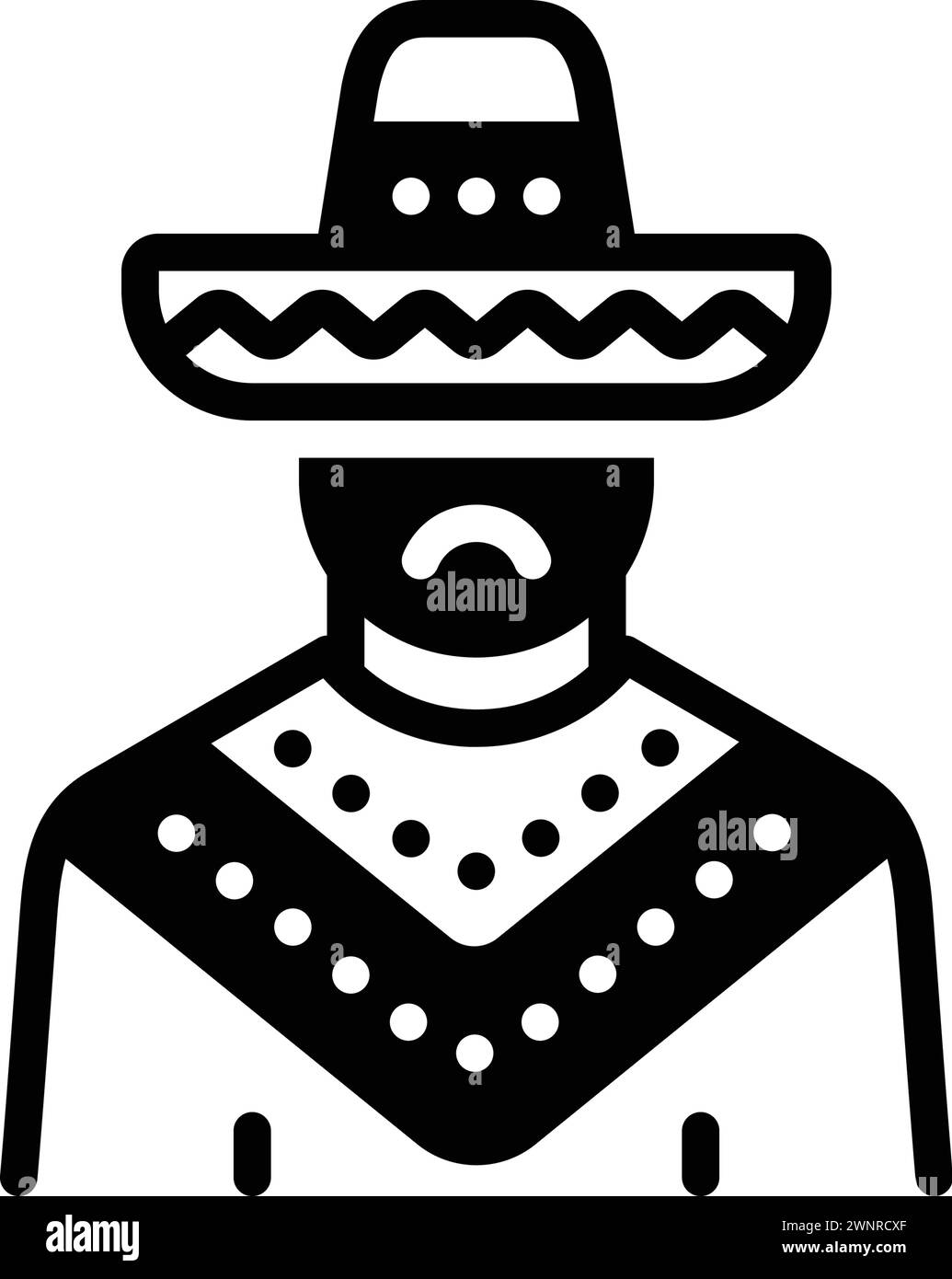 Symbol für hispanic, Hut Stock Vektor