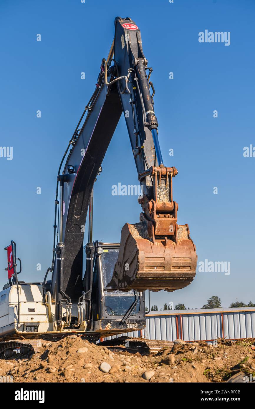 Nahaufnahme der Arbeiten mit Industriegagern auf der Baustelle 6 Stockfoto