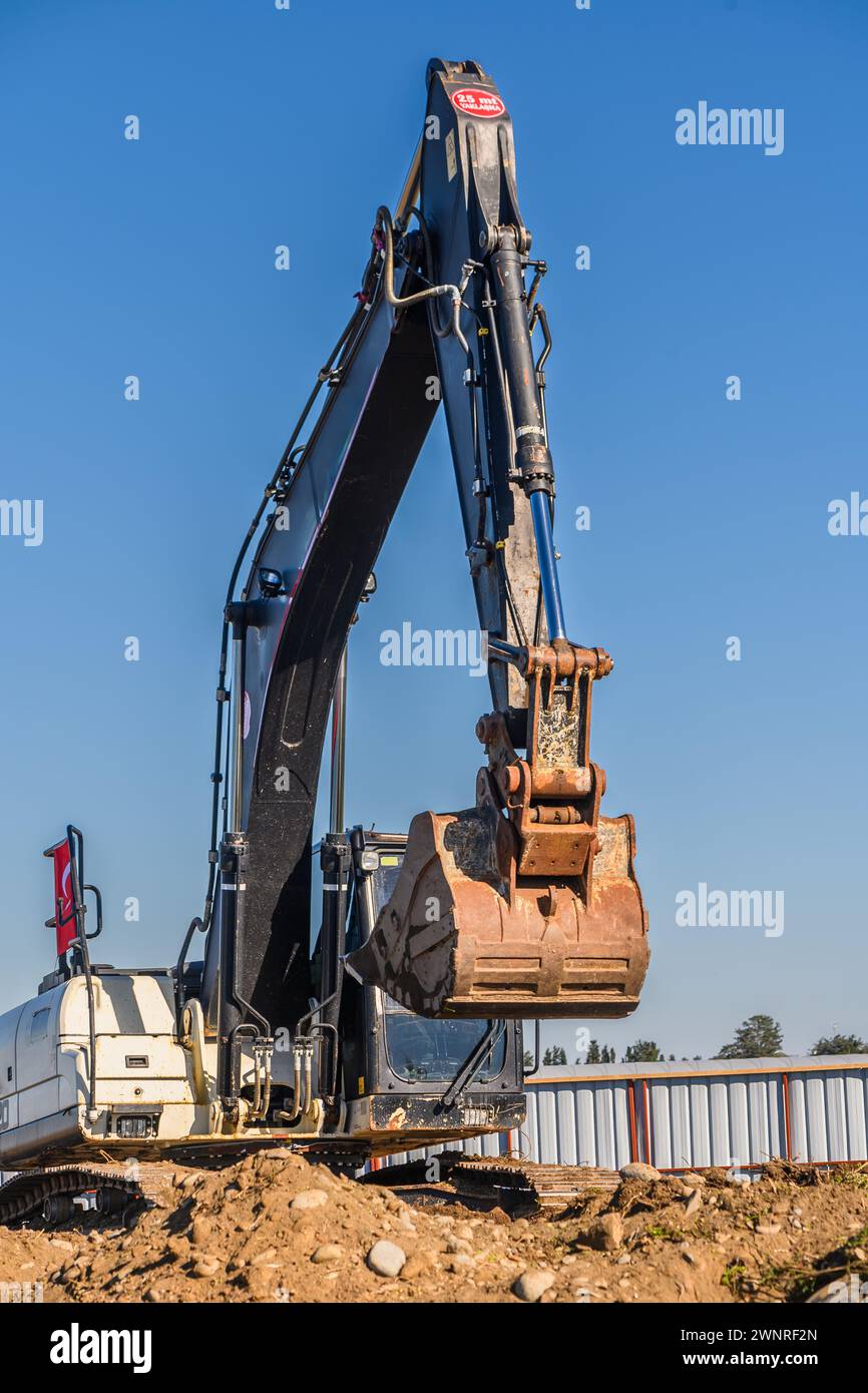 Nahaufnahme der Arbeiten mit Industriegagern auf der Baustelle 7 Stockfoto