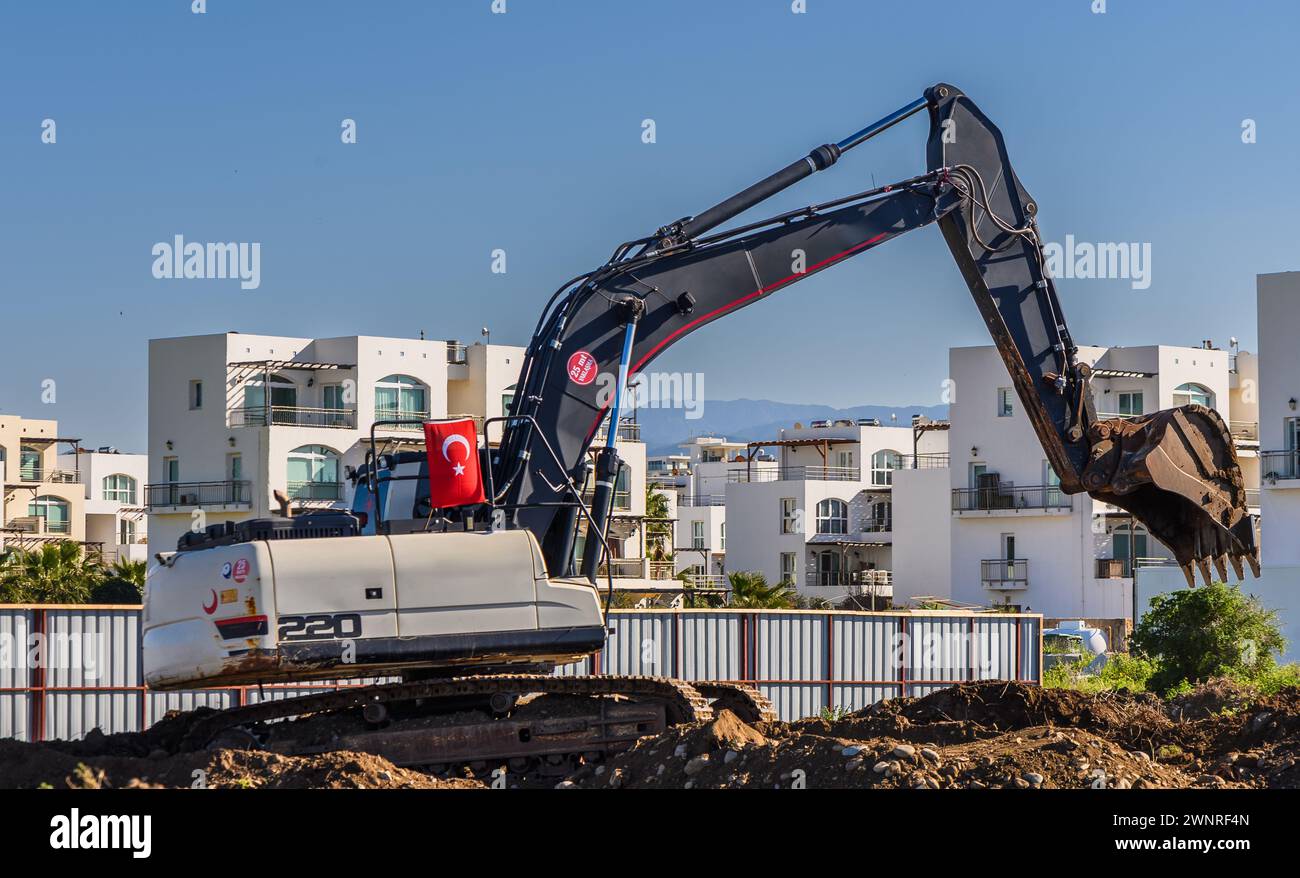 Bagger Graben von Boden auf einer Baustelle 6 Stockfoto