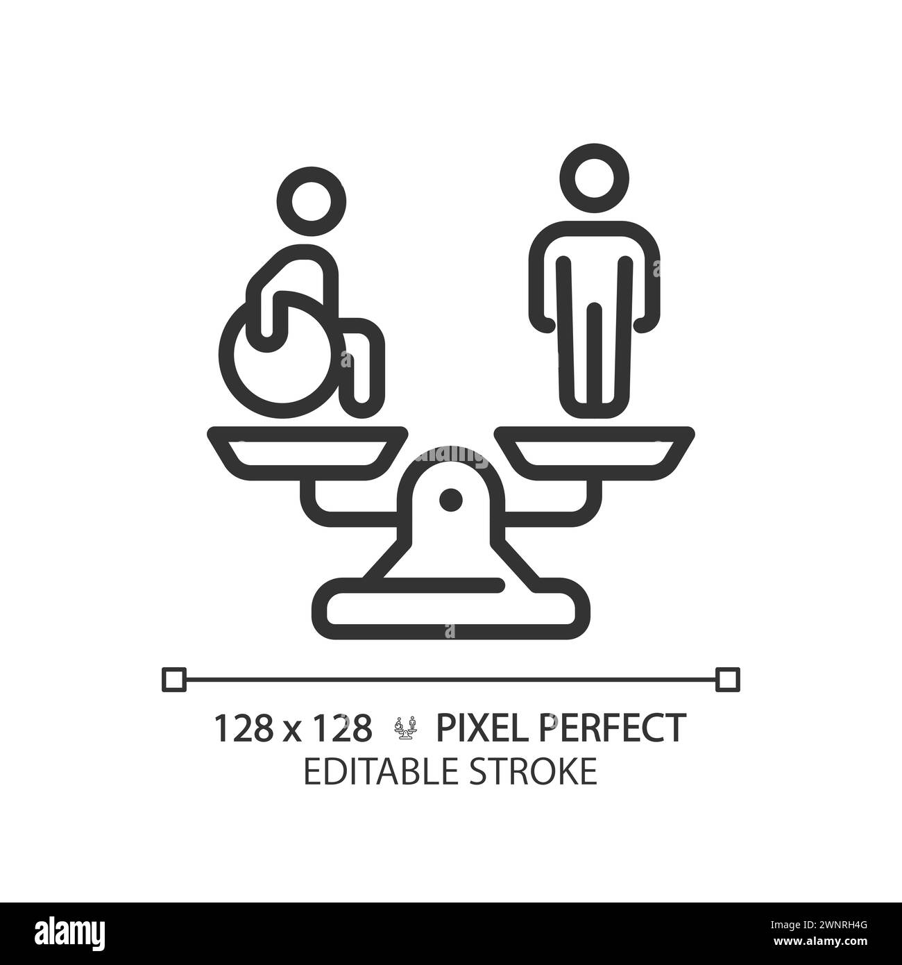 Lineares Symbol für Gleichheit und Vielfalt Stock Vektor