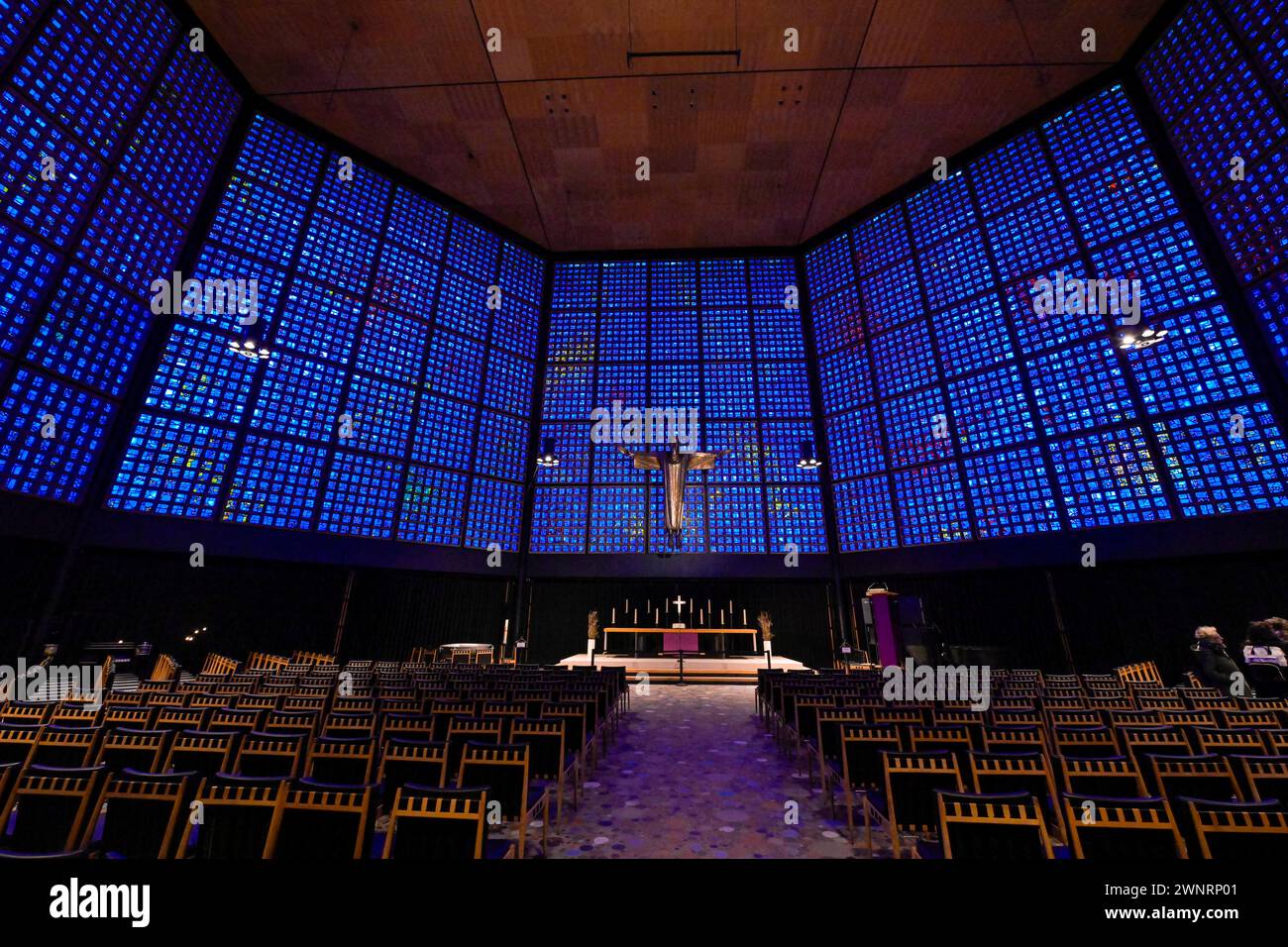 Kaiser-Wilhelm-Gedächtniskirche, neue Kirche von Egon Eiermann, Breitscheidplatz, Charlottenburg, Berlin, Deutschland Stockfoto