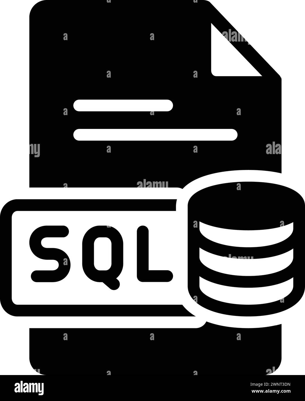 Symbol für sql, Datei Stock Vektor