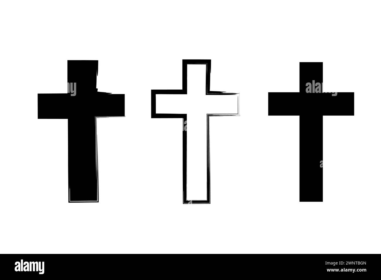 Kreuz-Symbol. Christliches Symbol. Vektorabbildung. EPS 10. Rohbild. Stock Vektor