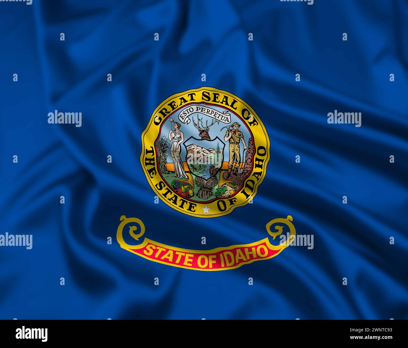 Die Flagge des US-Bundesstaates Idaho wackelte Stockfoto