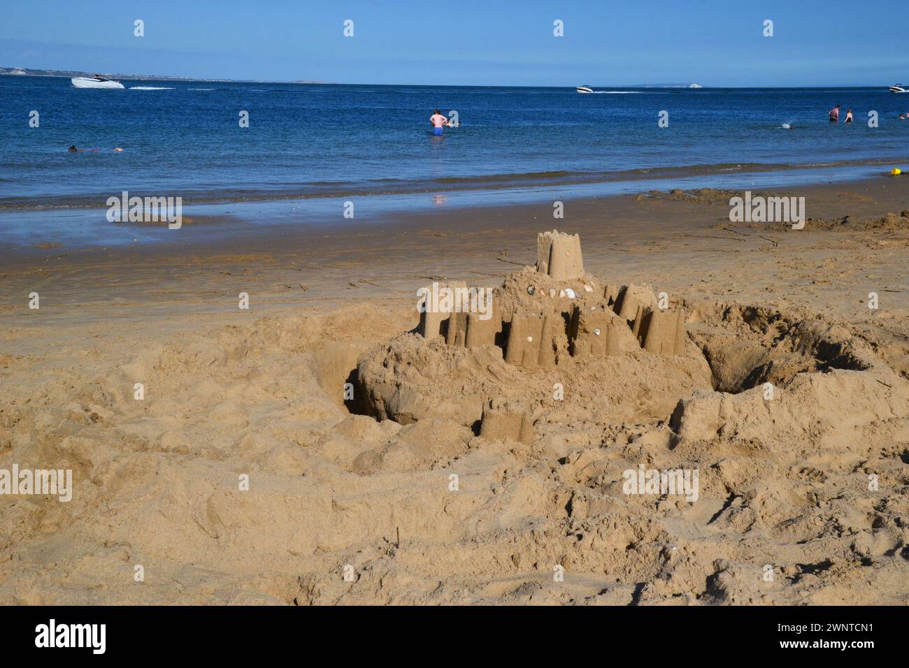 Sand Castle, Studland Bay, Isle of Purbeck, Dorset, Großbritannien Stockfoto