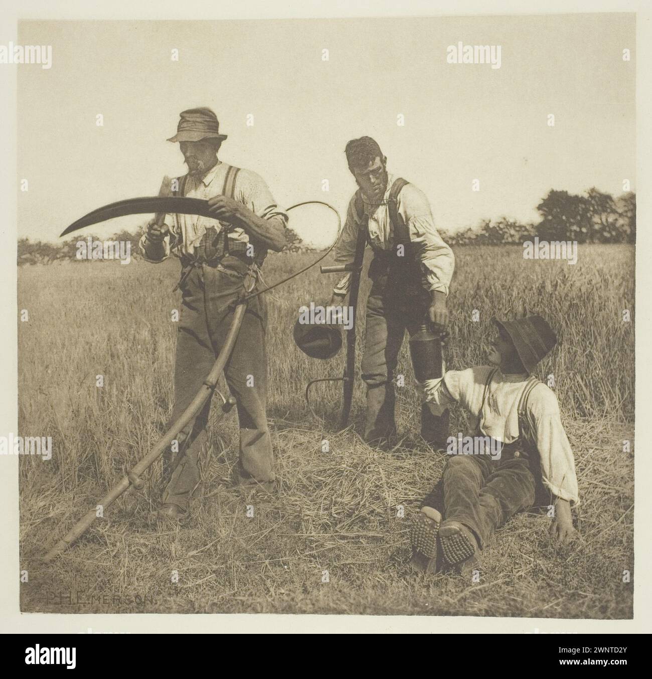 In the Barley-Harvest (Suffolk) Datum: 1883/87, gedruckt 1888 Künstler: Peter Henry Emerson English, Stockfoto