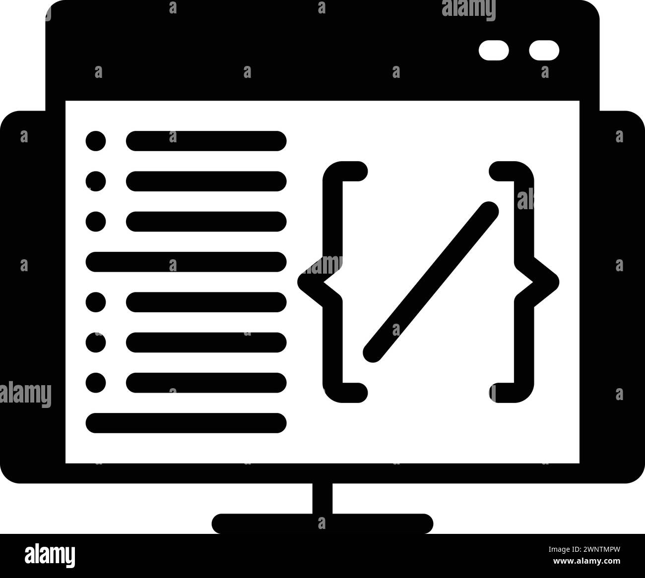 Symbol für Codierung, Skript Stock Vektor