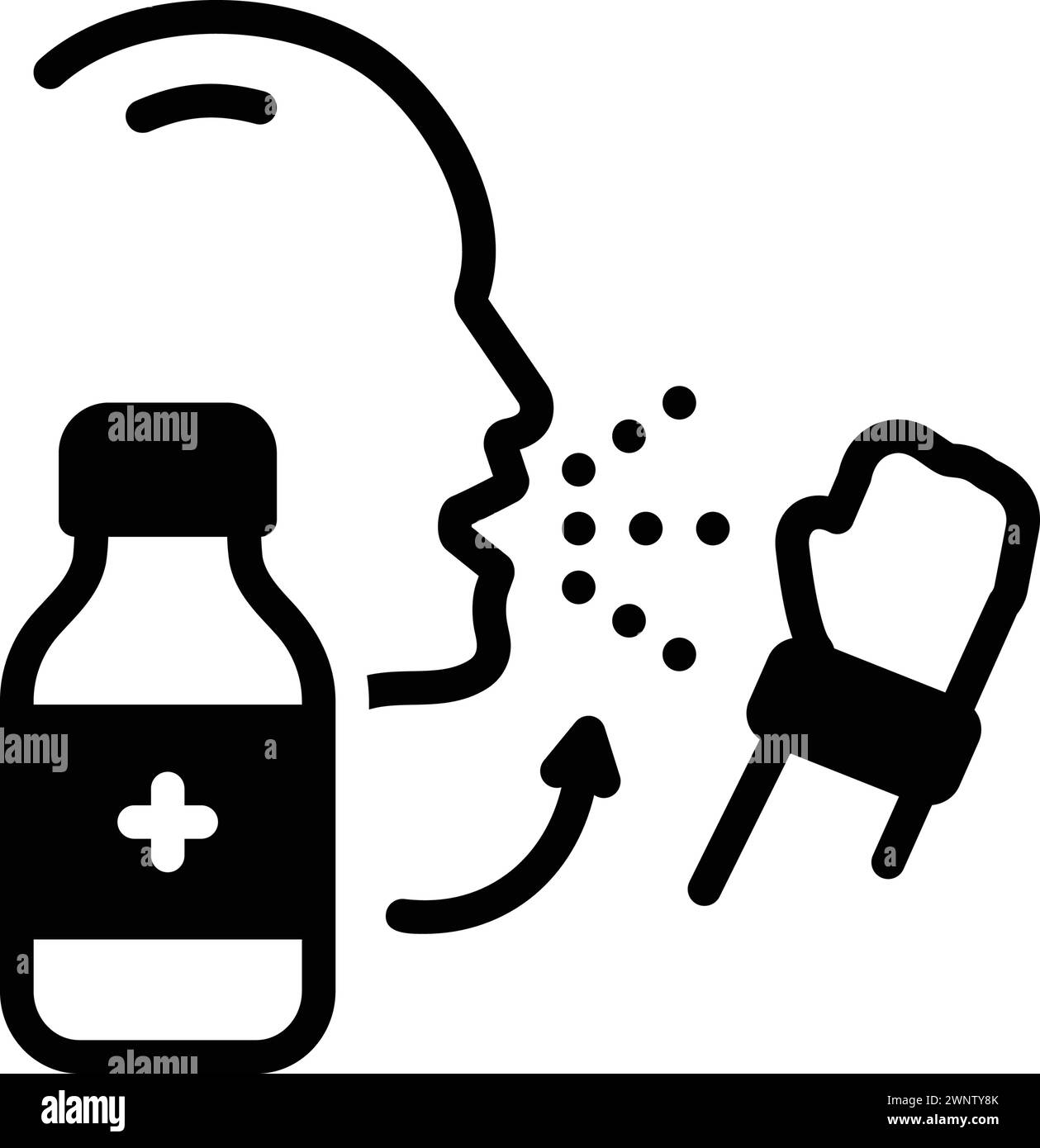 Symbol für Essential, Husten Stock Vektor