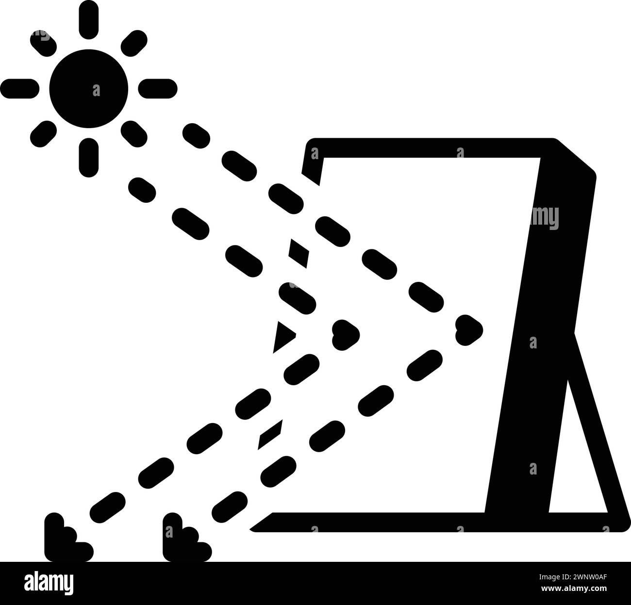 Symbol für Reflexion, Strahl Stock Vektor