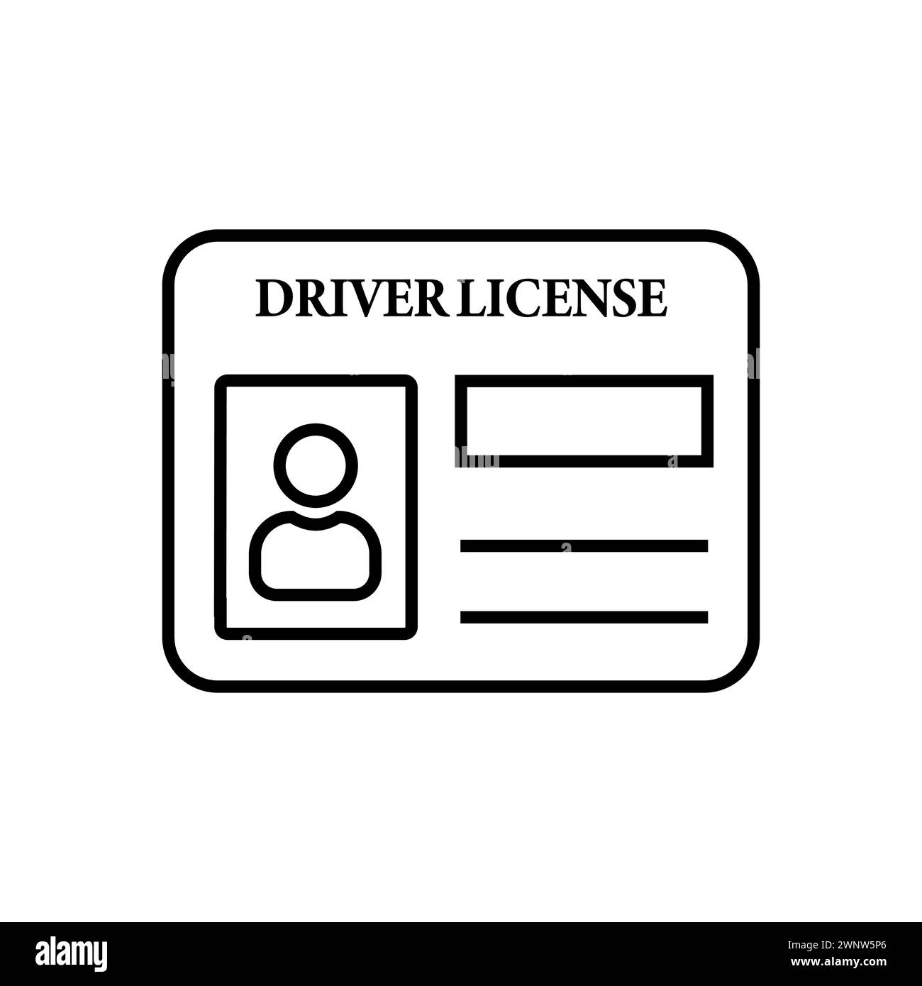 Führerschein-Symbol. Lineare Vektorillustration aus der Fahrschulkollektion. Modellvektor für Führerschein. Symbol für dünne Linien zur Verwendung im Web Stock Vektor